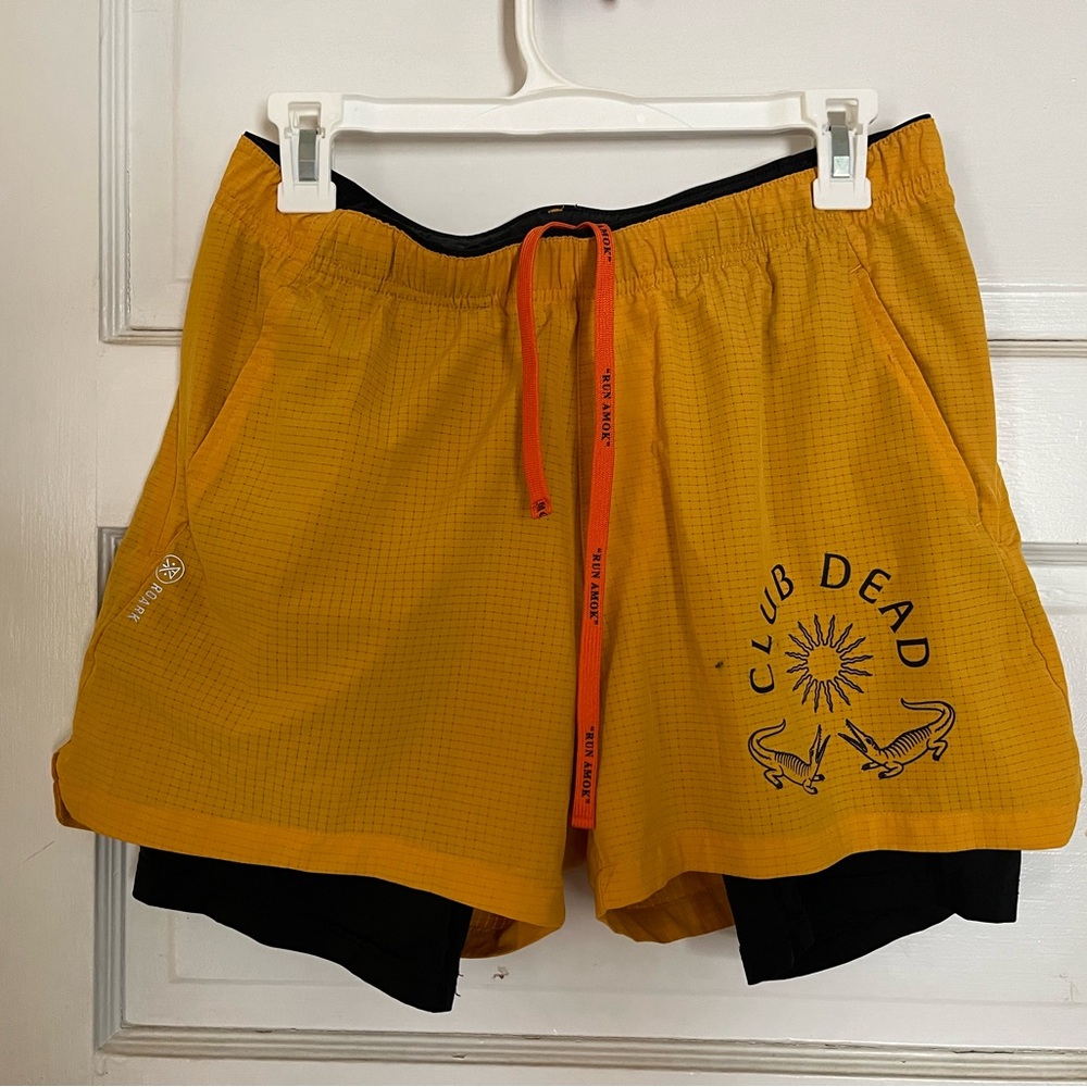 Roark Yellow and Black Athletic Shorts